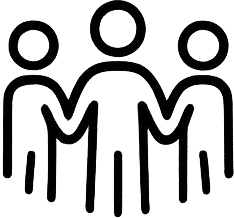 Three people holding hands