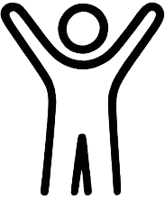 Person holding their arms up